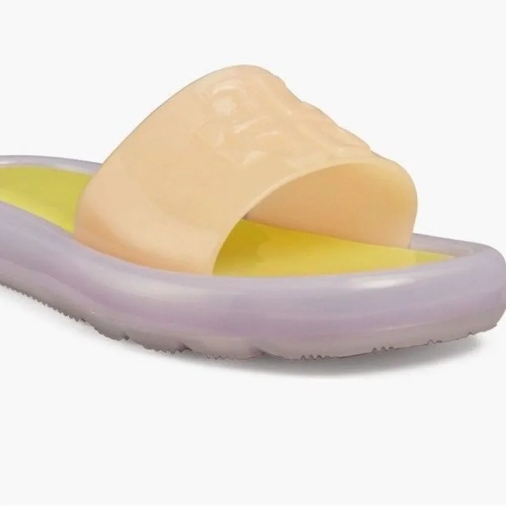 New Tory Burch Bubble Jelly Slide Sandal Peach/Citron Women’s 10.5